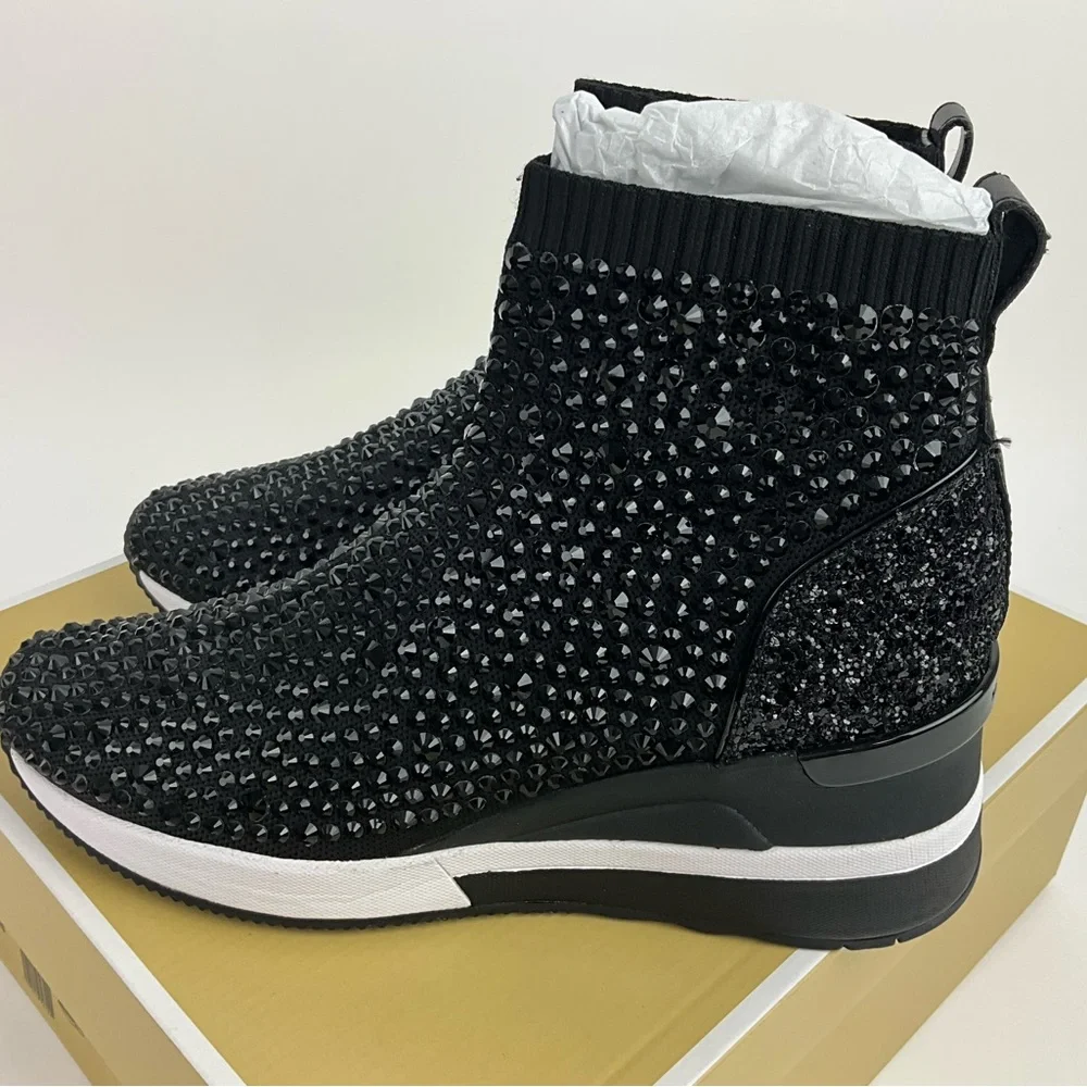 Michael Kors Black Skyler Bootie Sparkle Womens Size 8 New In Box - Picture 2 of 11